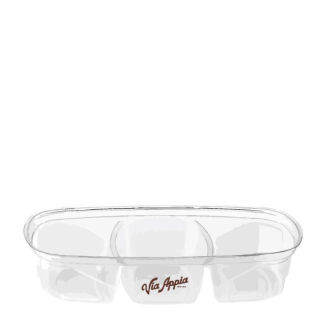 Envase tres divisiones transparente